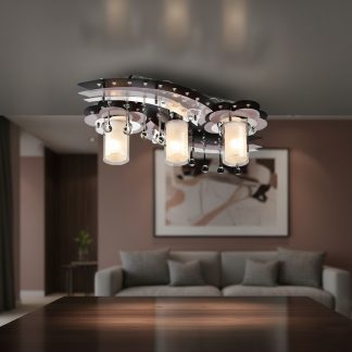 Стельова люстра на 3 плафони, зі світлодіодним підсвічуванням