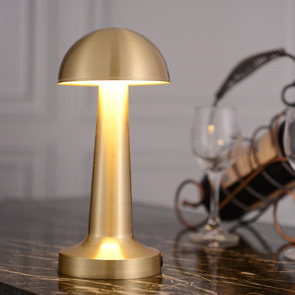 Lamp-night light "Mushroom" on batteries, in bronze gold - Image 8
