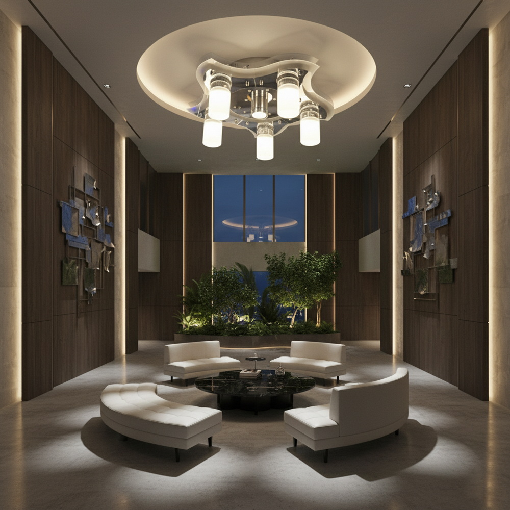 Люстра стельова на 5 ламп, з підсвічуванням та пультом - Зображення 4