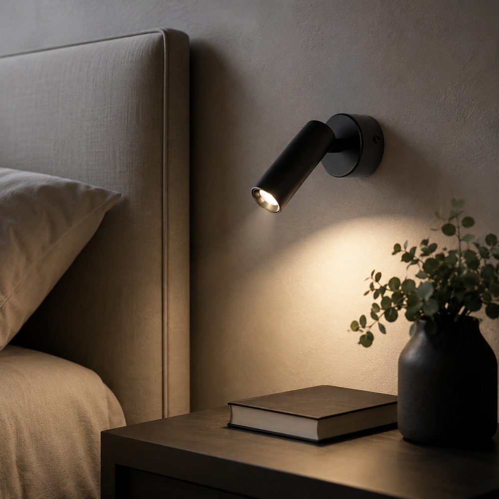 LED wall lamp with swivel lamp, black - Image 2