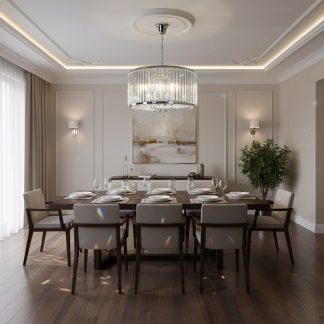 Люстра на 12 лампочок, D600, в хромі