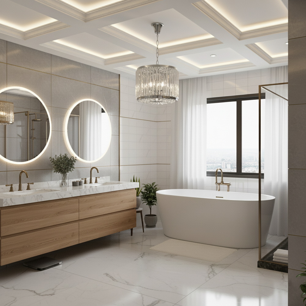 Кришталева люстра 40 см на 10 лампочок, у хромі - Зображення 2