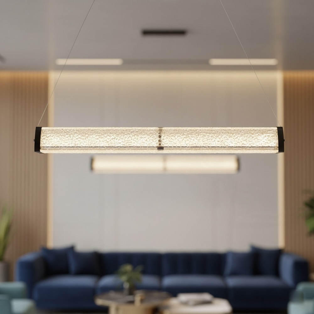 Світлодіодна люстра над столом у чорному кольорі - Зображення 5