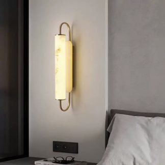 Бра світлодіодне у бронзовому золоті, з плафоном під камінь