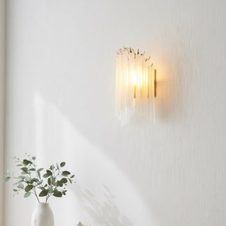 Бра у бронзовому золоті з підвісками з матового скла