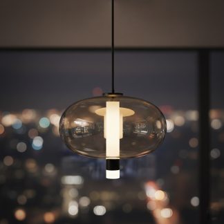 Світлодіодний підвіс у янтарному склі 30 см