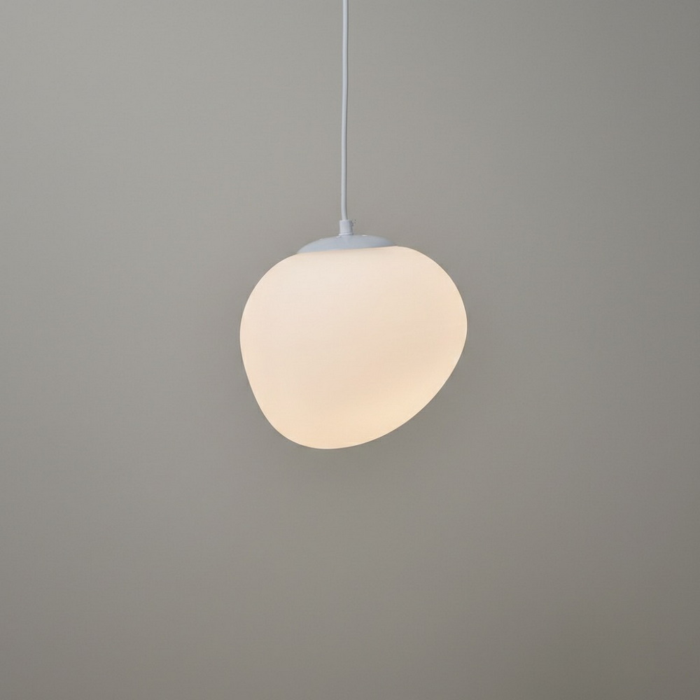 White glass pendant 23 cm - Image 7