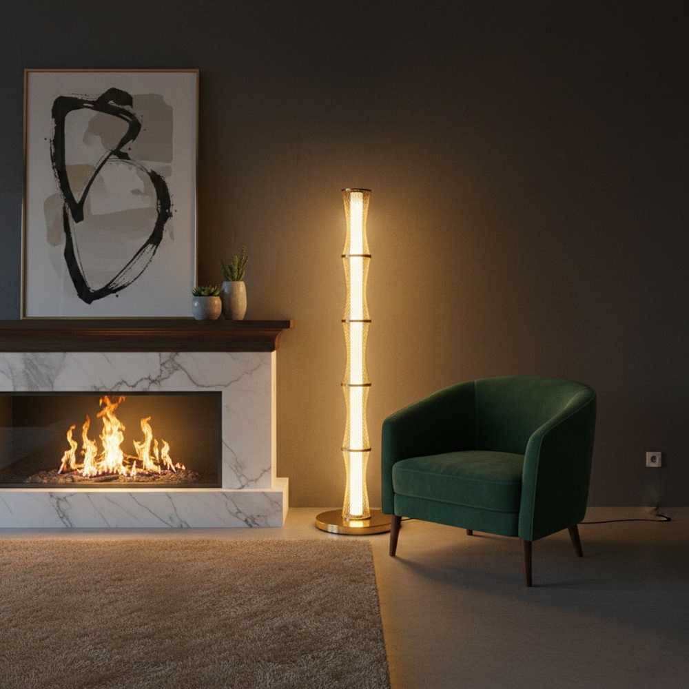 Торшер світлодіодний у бронзовому золоті