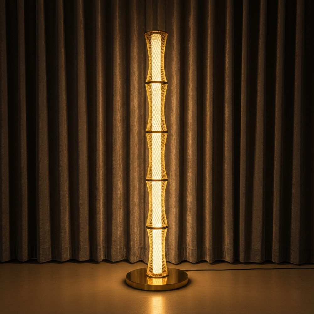 Торшер світлодіодний у бронзовому золоті - Зображення 6