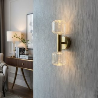 Світлодіодне бра на 2 плафони із прозорого скла