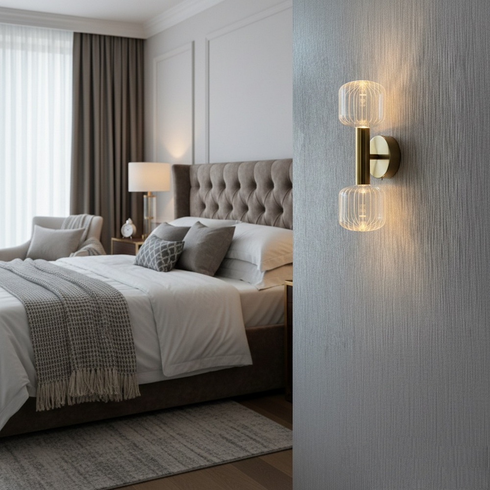 Світлодіодне бра на 2 плафони із прозорого скла - Зображення 3