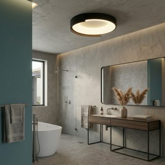 Потолочный світлодіодний світильник 50 см в чорному кольорі