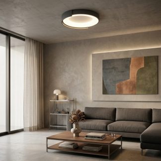 Ceiling LED lamp 50 cm in gray color
