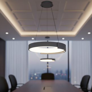 Підвісний світлодіодний світильник 50 см у сірому кольорі