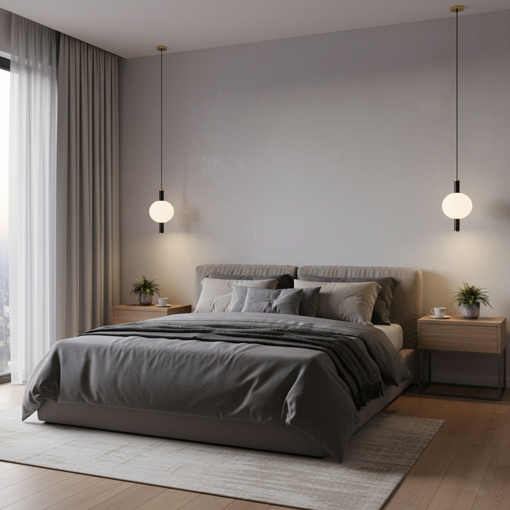 Підвіс світлодіодний у чорному кольорі з білою матовою кулькою - Зображення 2