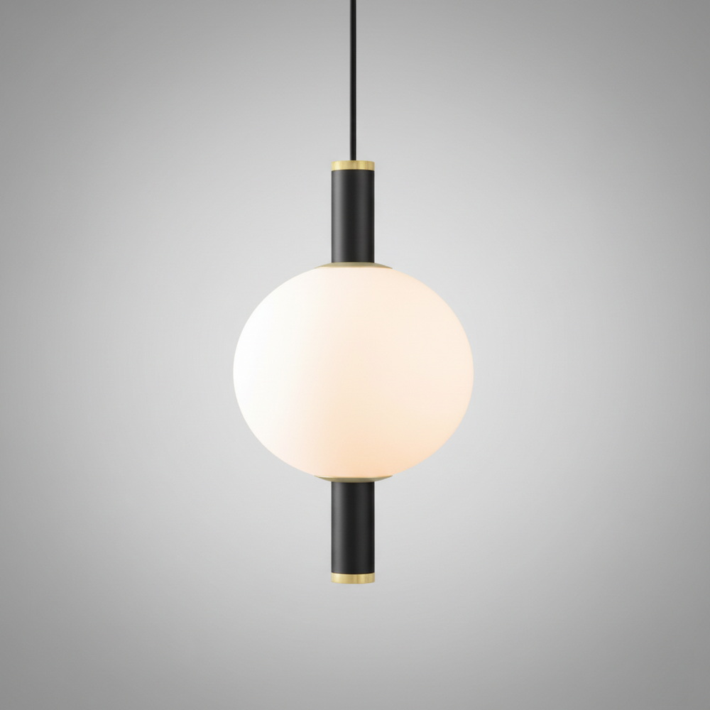 Підвіс світлодіодний у чорному кольорі з білою матовою кулькою - Зображення 3