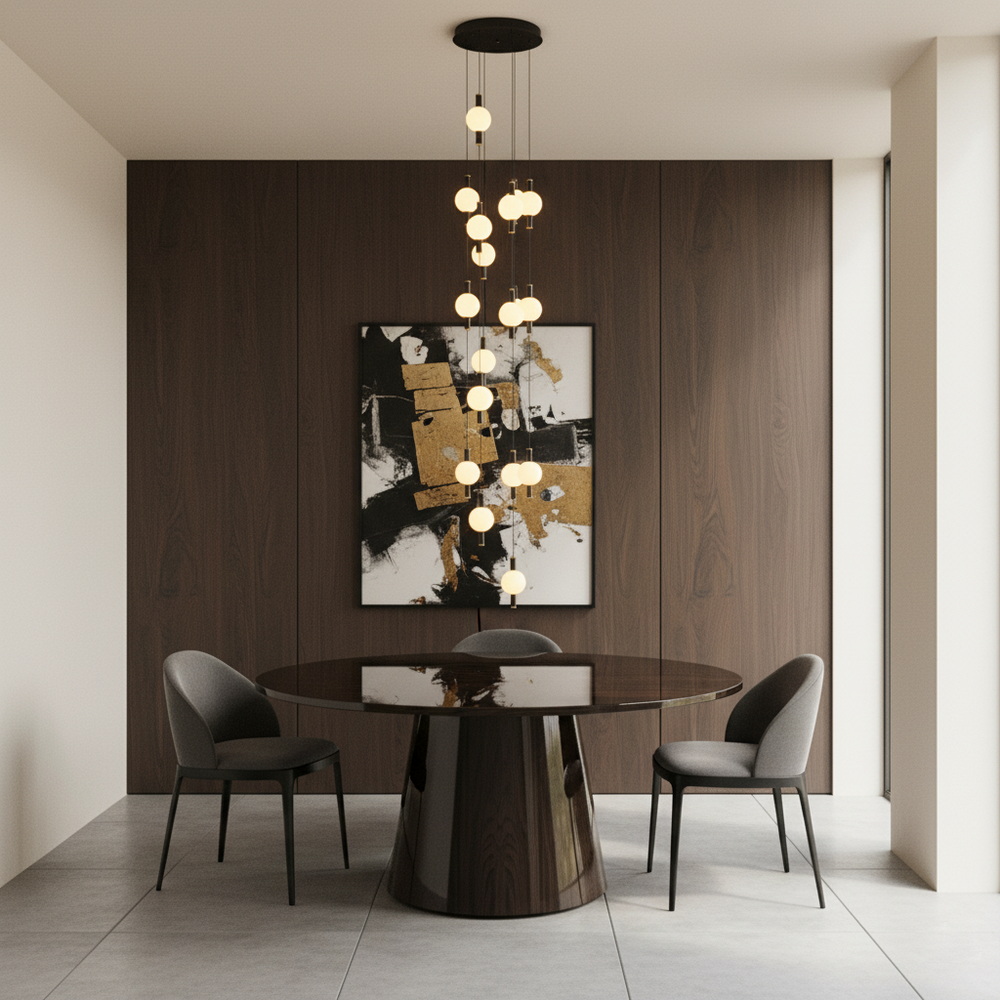 Каскадная светодиодная люстра на 18 светильников