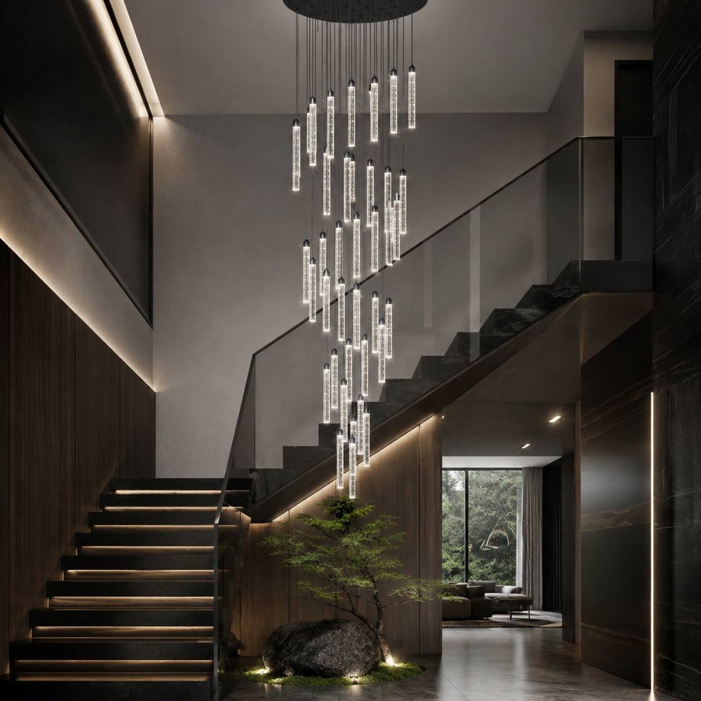 A 48-light chandelier for a staircase in a black frame - Image 3
