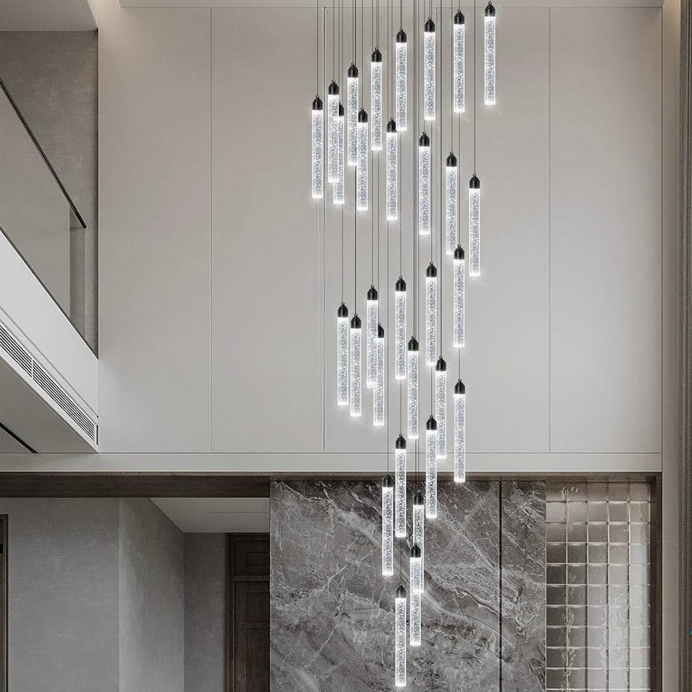 A 48-light chandelier for a staircase in a black frame - Image 4