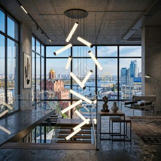 Велика світлодіодна люстра на 10 підвісів, H2500