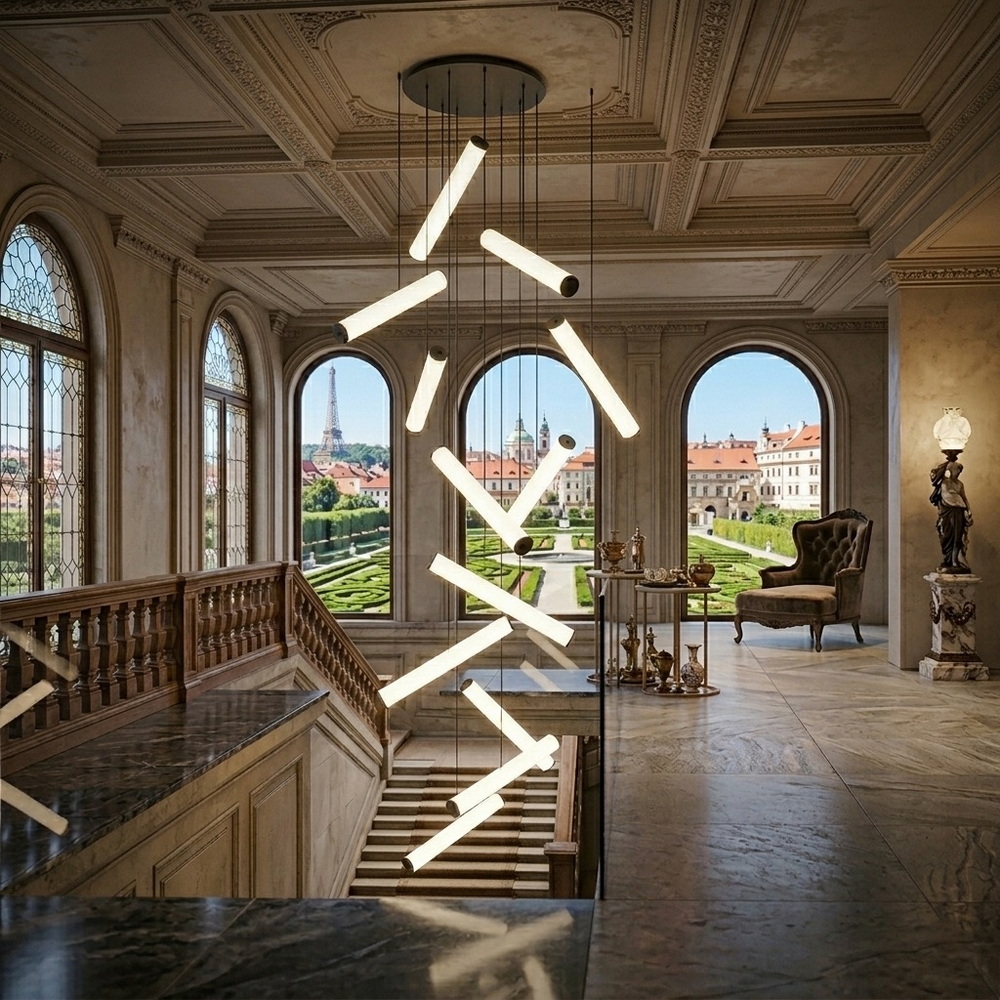 Велика світлодіодна люстра на 10 підвісів, H2500 - Зображення 2