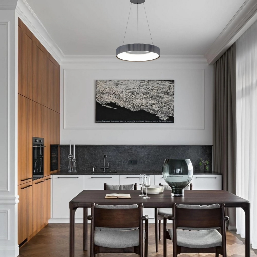 Подвесной светодиодный светильник 40 см в сером цвете