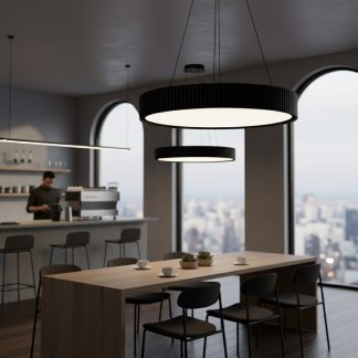 Підвісний світлодіодний світильник 50 см у чорному кольорі