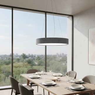 Підвісний світлодіодний світильник 50 см у сірому кольорі