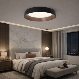 Стельова світлодіодна люстра 50 см у чорному кольорі