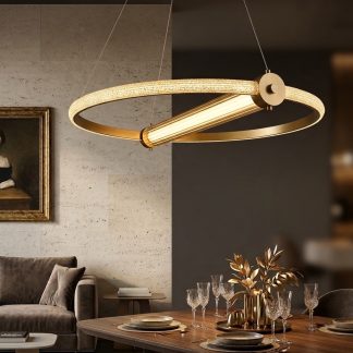 Люстра світлодіодна 80 см у бронзовому золоті