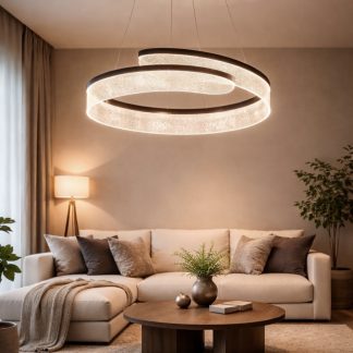 Люстра світлодіодна "Спіраль" 60 см, у чорному кольорі