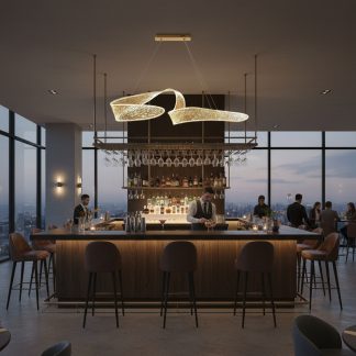 Люстра светодиодная из прозрачного акрила 120 см