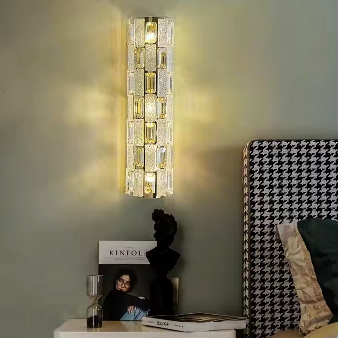 Бра хрустальное светодиодное 40 см в золоте