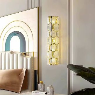 Бра хрустальное светодиодное 50 см в золоте