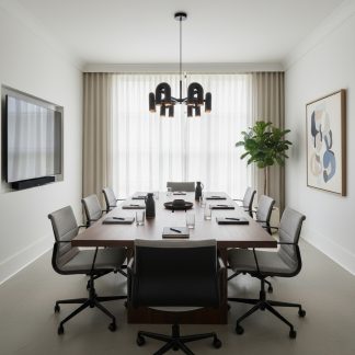 Люстра світлодіодна на 8 світильників у чорному