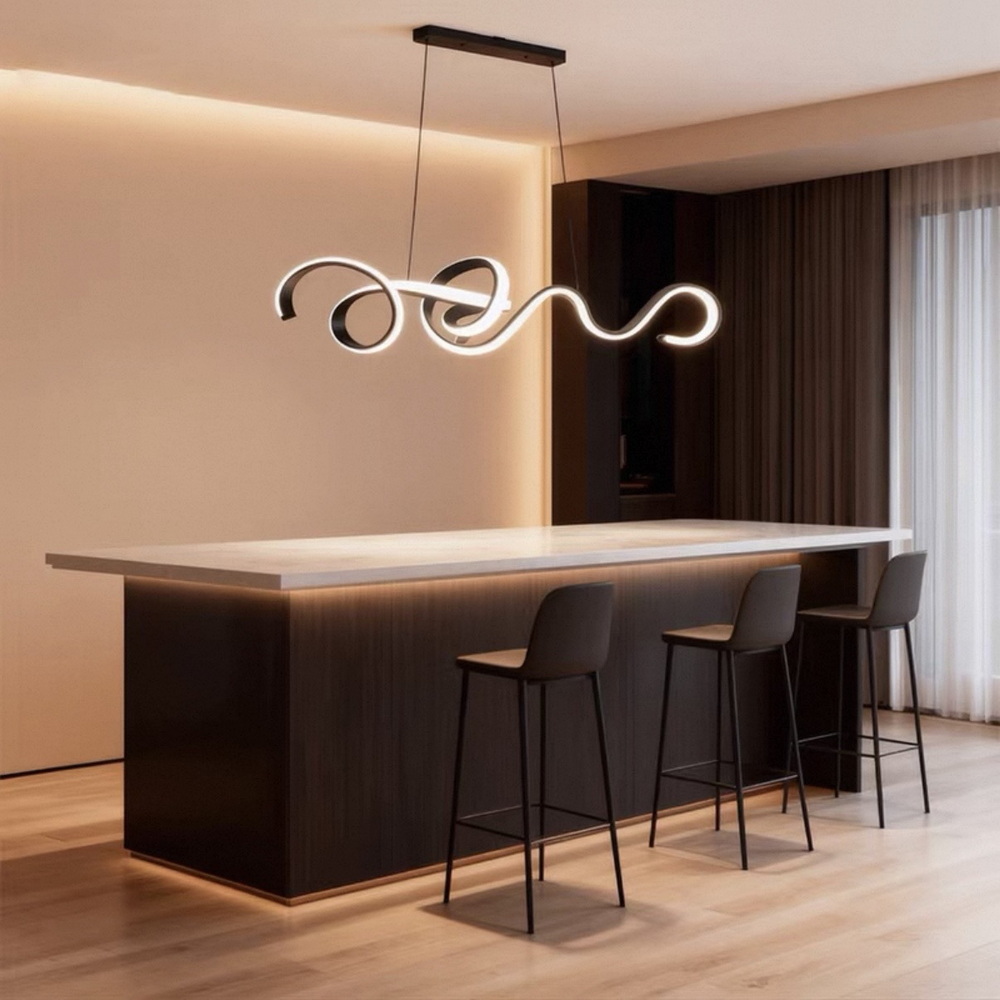 125 cm LED chandelier in black - Image 10