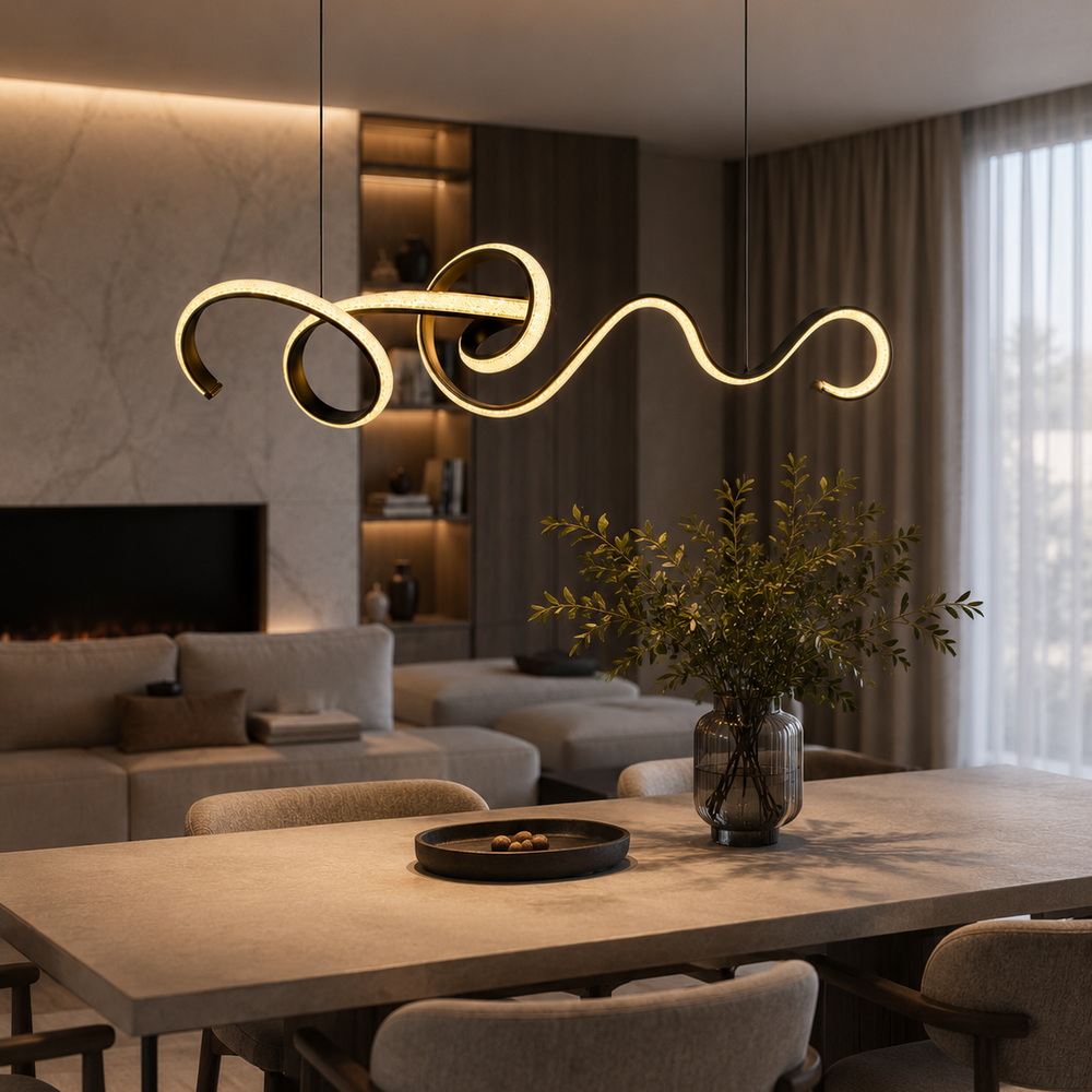 125 cm LED chandelier in black - Image 2