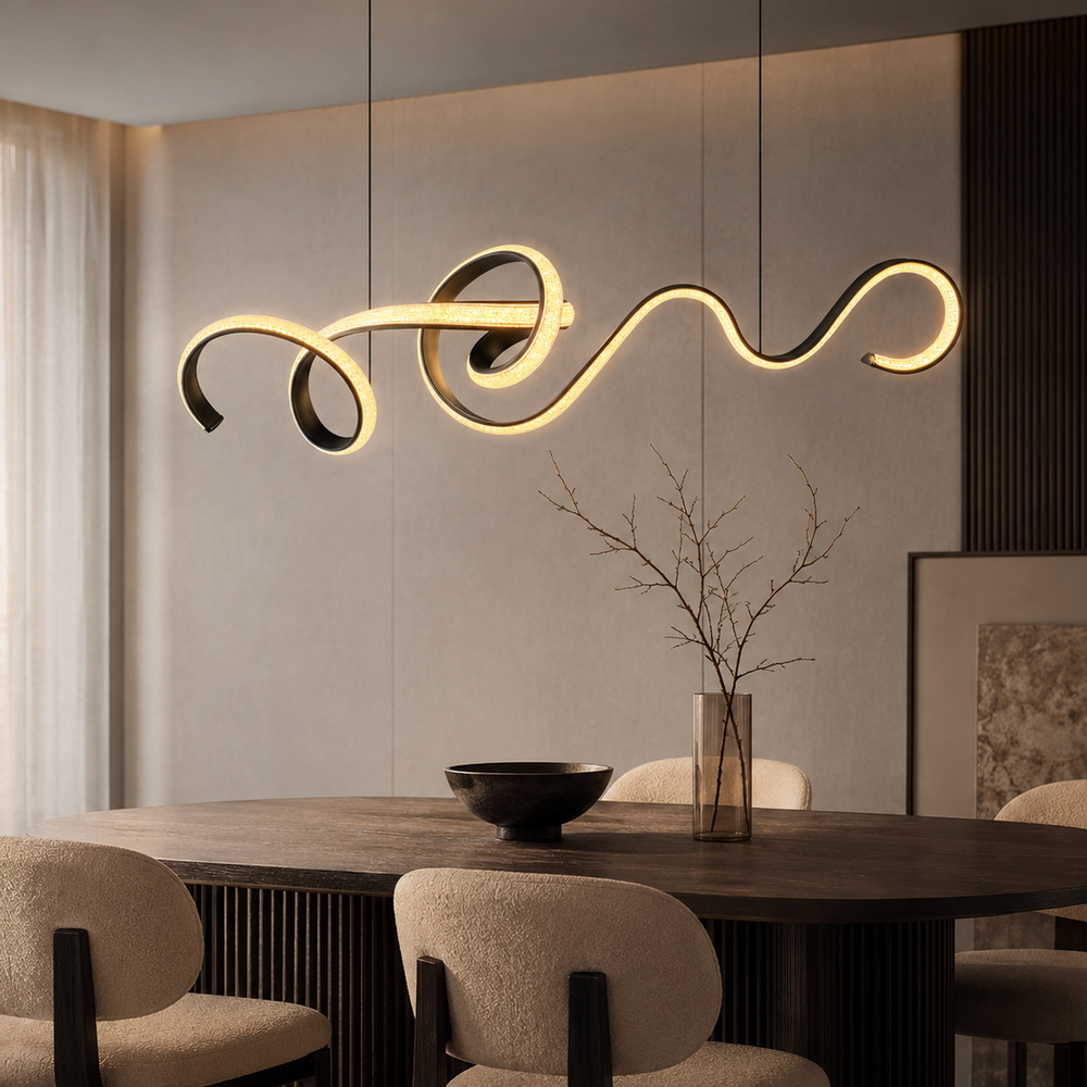 125 cm LED chandelier in black - Image 3