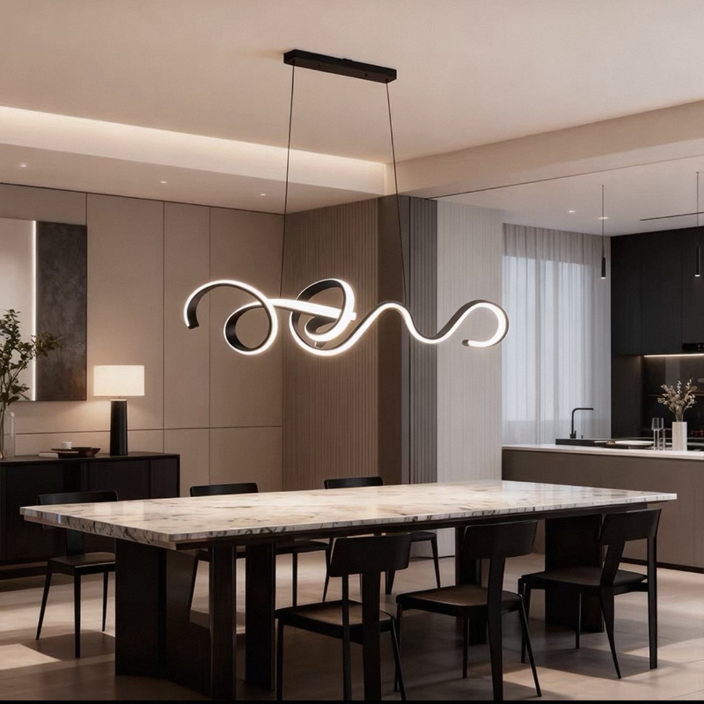 125 cm LED chandelier in black - Image 6