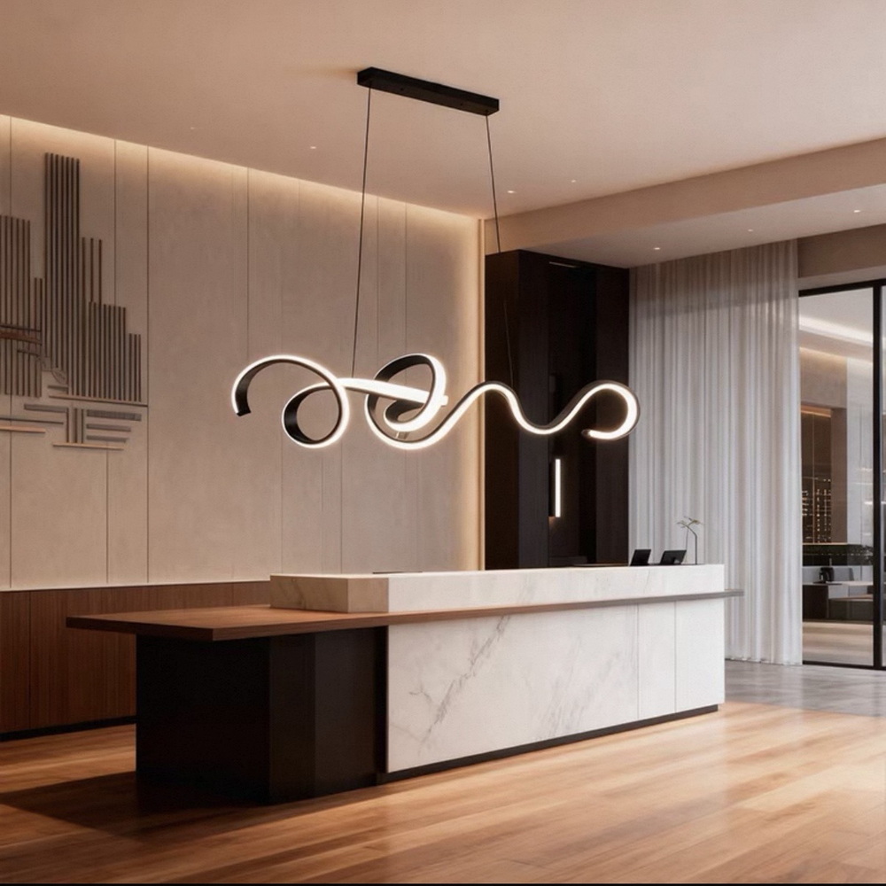 125 cm LED chandelier in black - Image 7