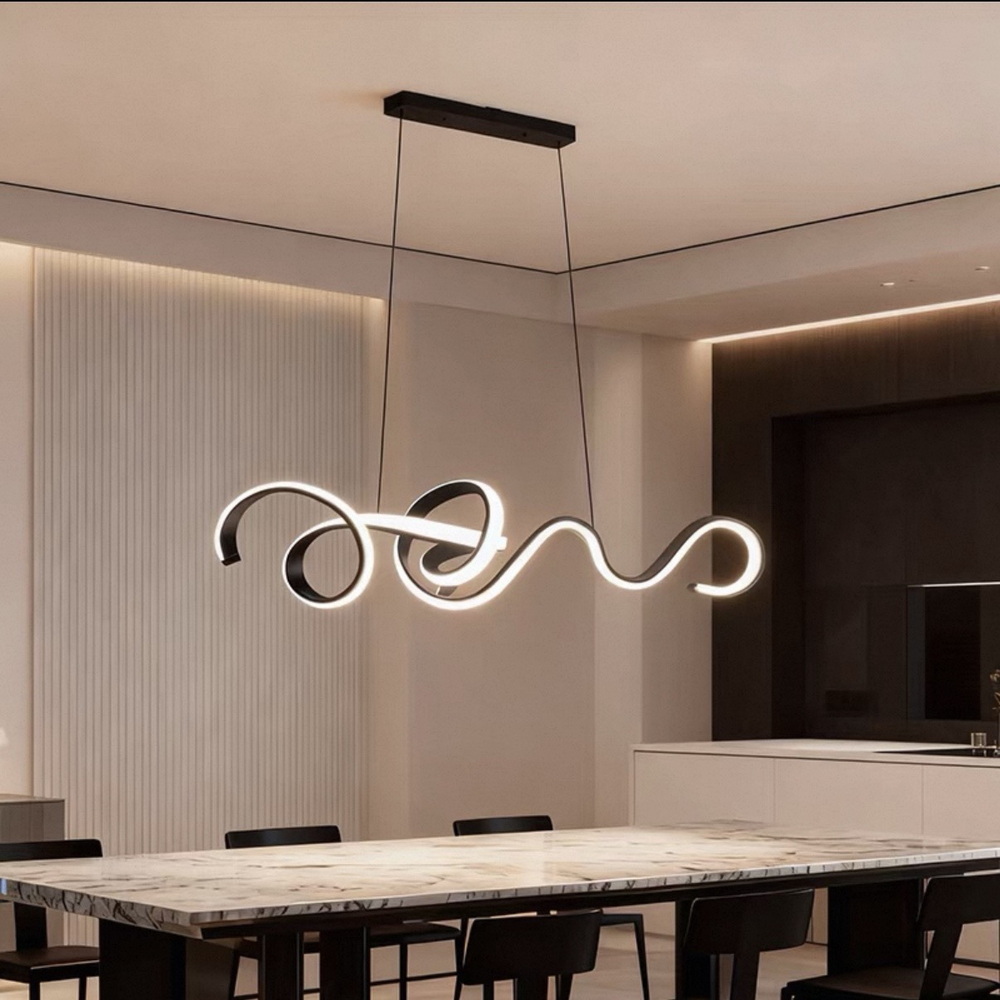 125 cm LED chandelier in black - Image 8