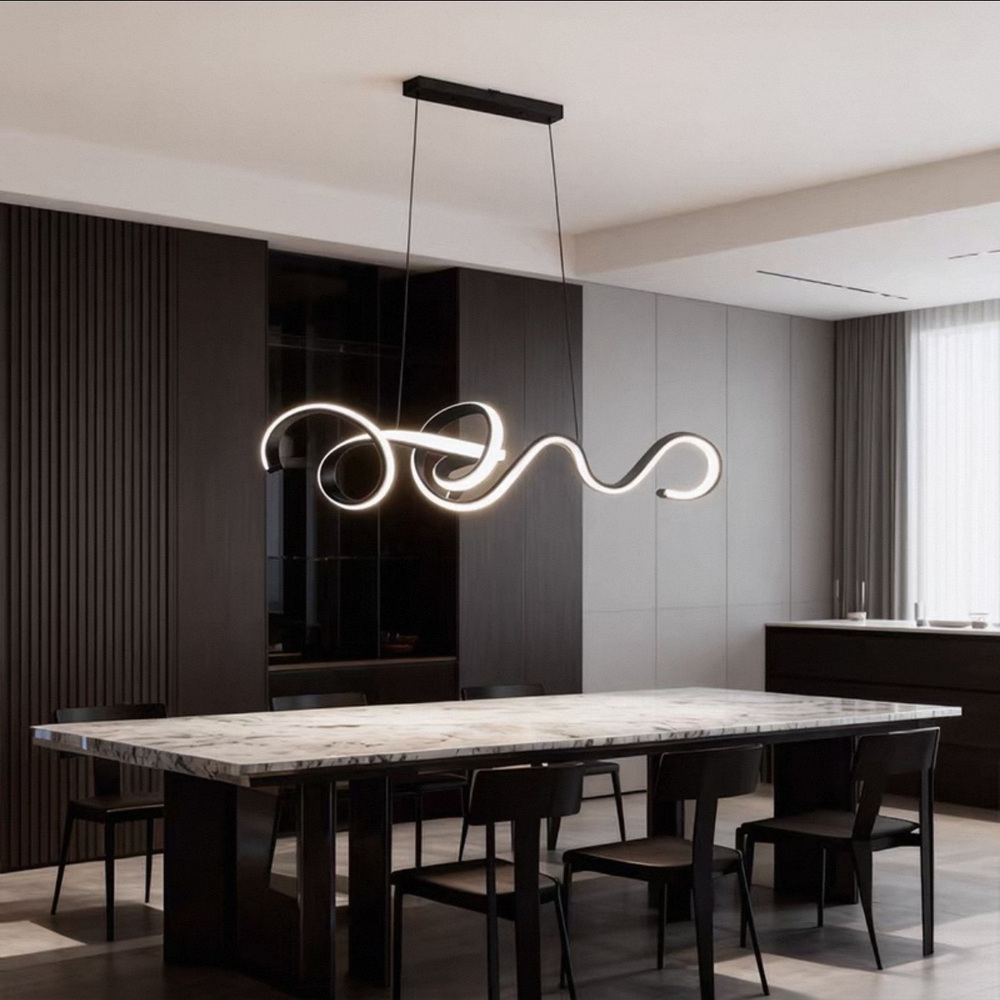 125 cm LED chandelier in black - Image 9