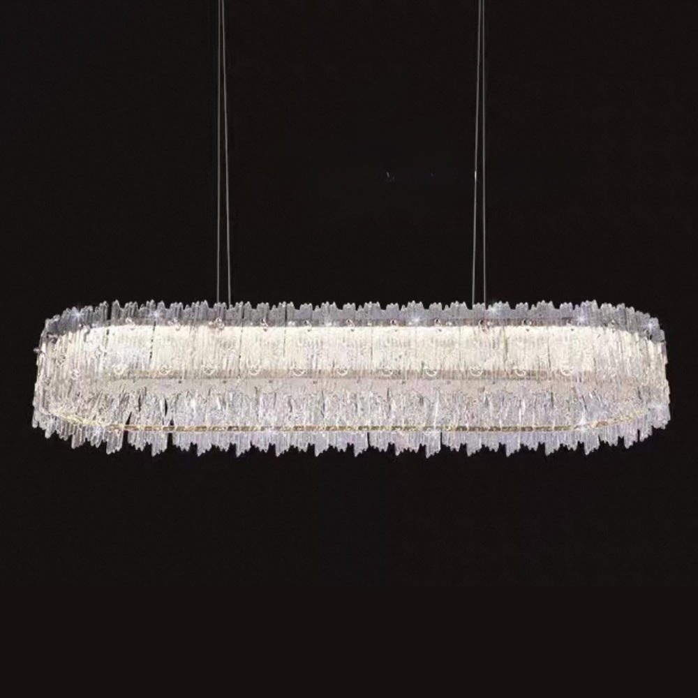 LED chandelier over the table L1000 with crystal and sugar glass - Image 5