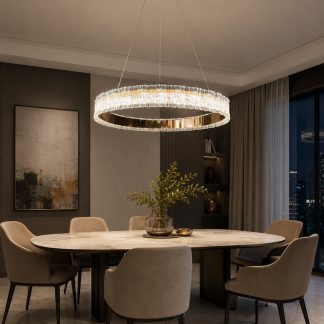 60 cm LED chandelier in gold