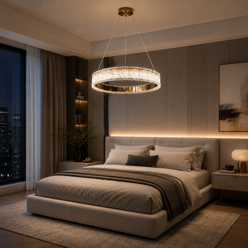 60 cm LED chandelier in gold - Image 6