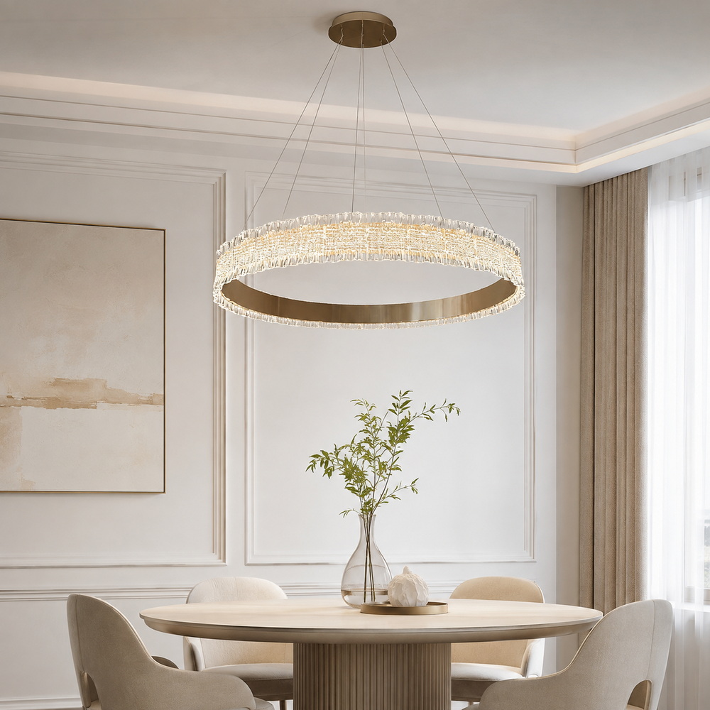 60 cm LED chandelier in gold - Image 2